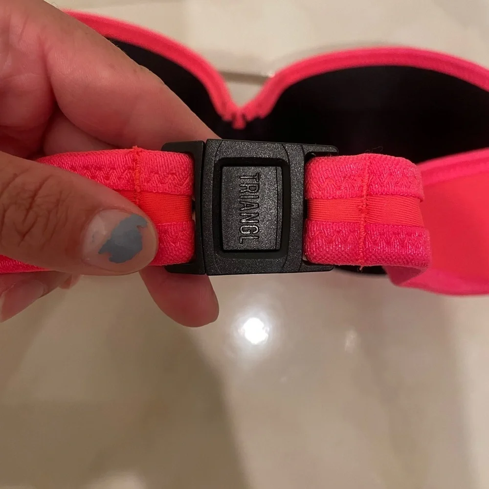 Triangl Neon Pink & Black Bandeau Bikini Top – Size Large​​
